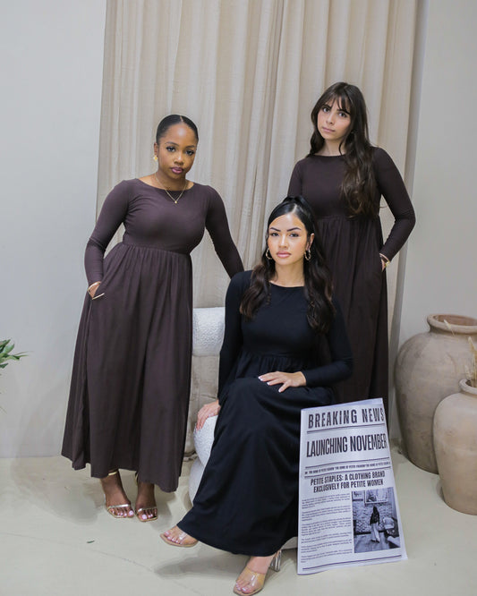 Amina - Long sleeve jersey maxi dress