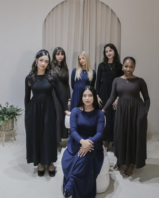 Amina - Long sleeve jersey maxi dress